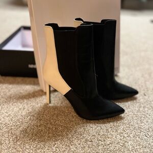Nine West Black and White Heeled Boots - Never Worn!